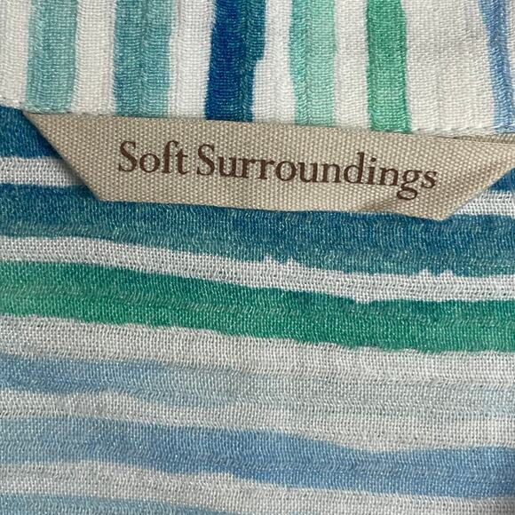 NWT Soft Surroundings Cia Gauze Tunic Shirt Size M Coastal Boho Coverup - Picture 3 of 9